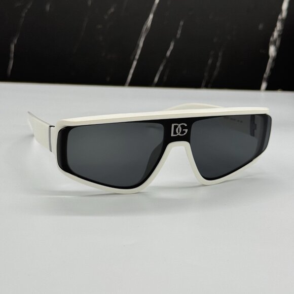 NEW DOLCE&GABBANA DG6177 3312/87 SUNGLASSES SHIELD WHITE DG6177 331287 UNISEX